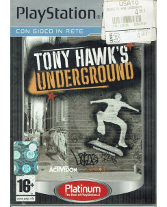 Videogioco PLaystation 2 : TONY HAWK'S UNDERGROUND Platinum ITA 16+ no libretto