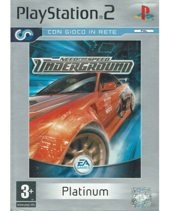 Videogioco Playstation 2 Need For Speed Underground NFS PS2 3+ ITA Platinum EA