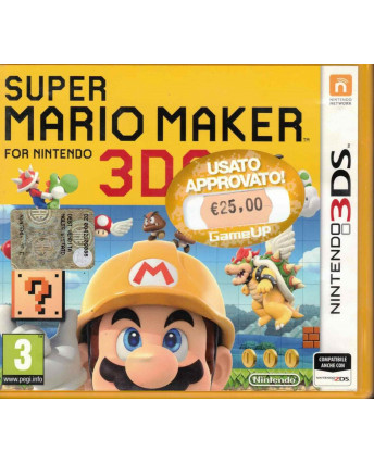 Videogioco Nintendo 3DS Super Mario 3D Maker 3DS 2DS PAL ITA libretto 3+