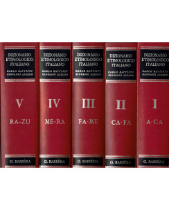 Dizionario Etimologico Italiano 1/5 COMPLETO ed. Barbera 1975 FF20