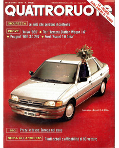Quattroruote 422 dicembre 1990 Fiat Tempra 1.6 SW SX-Ford Escort 1.6 Ghia Domus