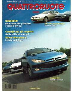 Quattroruote n. 516 ottobre 1998 MErcedes C Peugeot 206 Alfa 166 ed. Domus