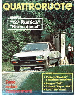 Quattroruote n. 287 ott 1979 Peugeot 505 Fiat Ritmo diesel Fiat 127 Rustica