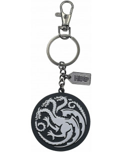 Portachiavi Games of Thrones Targaryen Silver Logo Trono di Spade NUOVO Gd08