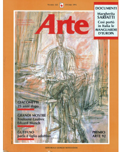 Arte cultura informazione 222 ott 91 Guttuso Giacometti ed. G. Mondadori FF00
