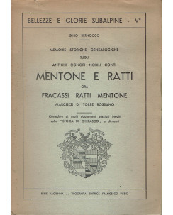Mentone e Ratti ora Fracassi memorie storiche genealogiche ed. Vissio A21