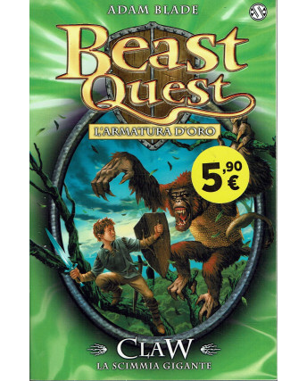 Adam Blade : Beast Quest l'armatura d'oro CLAW la scimmia gigante ed. Salani A48