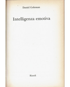 Daniel Goleman : intelligenza emotiva ed. Rizzoli A78