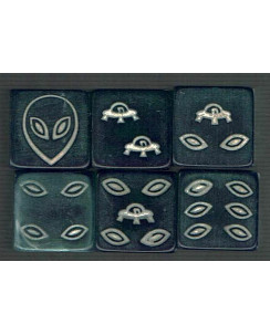 Set di dadi Alieno UFO Alien Dice Glow Dark VERDE Gd46