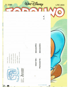 Topolino n.2089 allegato cedola Video ed.Walt Disney Mondadori