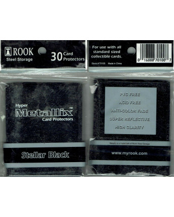 Rook Hyper Metallix Card Protector STELLAR BLACK 30 Sleeves Gd45