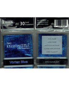Rook Hyper Metallix Card Protector VORTEX BLUE 30 Sleeves Gd46