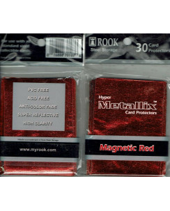 Rook Hyper Metallix Card Protector MAGNETIC RED 30 Sleeves Gd47