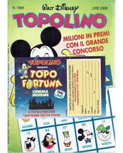 Topolino n.1869 con cartella Topo Fortuna ed. Walt Disney Mondadori