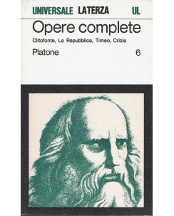 Platone opere complete volume  6 Clitofonte Timeo Crizia ed. Laterza A97