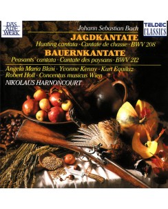 286 CD Teldec classics J.S. Bach Jagdkantate BWV 208 Bauernkantate BWV212 1990