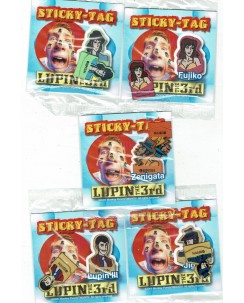 Lupin The 3rd STICKY-TAG COMPLETA 5 PERSONAGGI Gd33