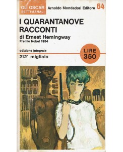 Ernest Hemingway : I quarantanove racconti ed. Mondadori A26