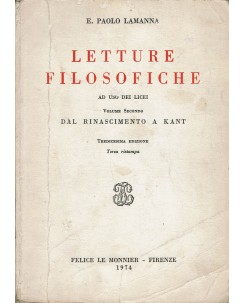 E. Paolo Lamanna : Letture Filosofiche vol. II ed. Felice Le Monnier A05