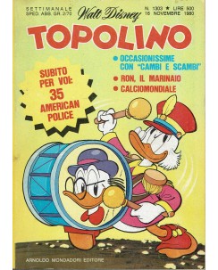 Topolino n.1303 PIEGHEVOLE MATTEL ed. Walt Disney Mondadori