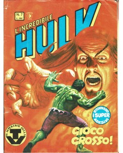 L'Incredibile Hulk n. 7 Il Supereroe della TV gioco rosso ed. Corno FU33