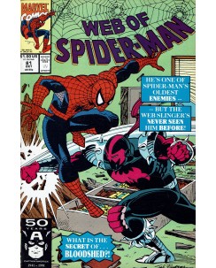 Web of  Spider-Man 81 Oct 1991 ed. Marvel Comics lingua originale OL13