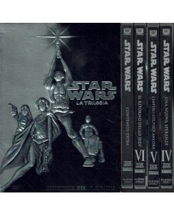 DVD Star Wars Trilogia IV - V - VI + Cont. Extra 4 DVD ITA USATO B18
