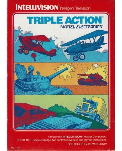 Videogioco Triple Action Mattel Intellevision box libretto B31