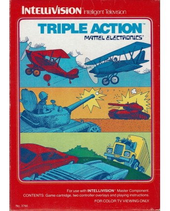 Videogioco Triple Action Mattel Intellevision box libretto B31