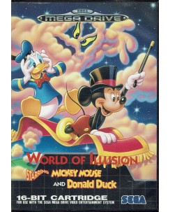 Videogioco SEGA MEGA DRIVE World of Illusion Mickey Mouse ORIGINALE libretto B31