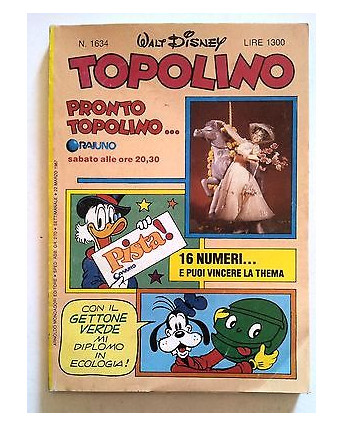 Topolino n.1634 * 22 marzo 1987 * Walt Disney - Mondadori