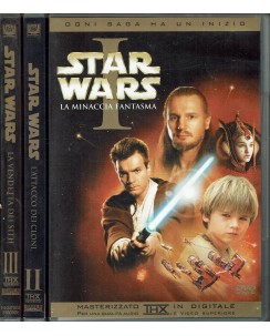 DVD Star Wars minaccia fantasma 1 2 e 3 ITA usato B33