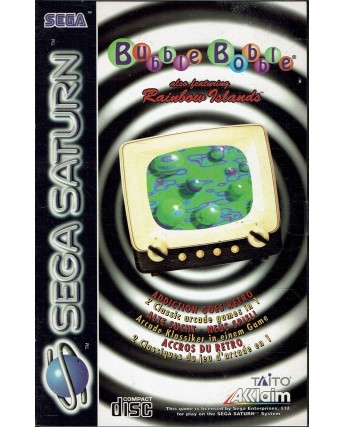 Videogioco SEGA SATURN Bubble Bobble 2 ORIGINALE libretto ITA B39