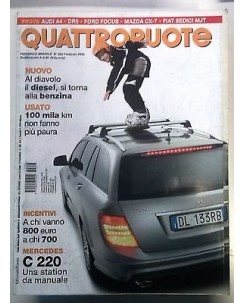 Quattroruote n. 628 Febbraio 2008: Mercedes C 22 Incentivi Nuovo Usato ed. Domus