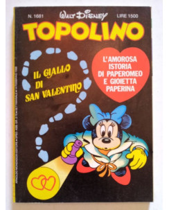 Topolino n.1681 * 14 febbraio 1988 * Walt Disney - Mondadori