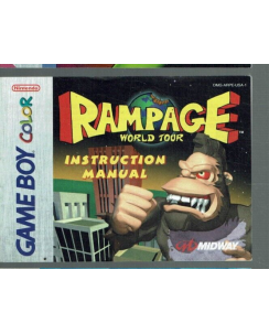 Libretto GAME Boy Color Rampage world tour ENG no BOX no gioco Nintendo B15