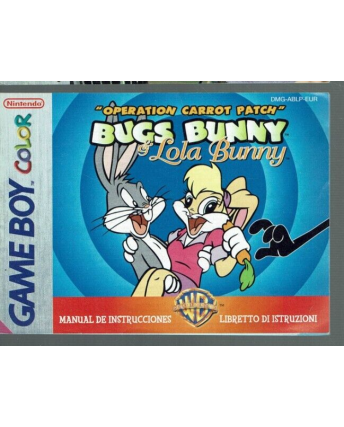 Libretto GAME Boy Color Bugs Bunny operation ca ENG ITA no BOX no gioco B15