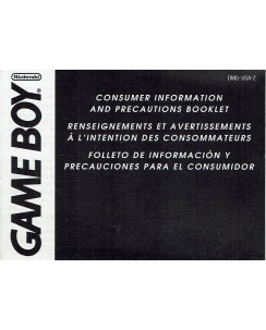 Libretto GAME Boy Color informazioni consumatori ENG no BOX no gioco B15