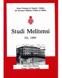 Gran Priorato Napoli Sicilia ordine Malta studi Militensi volume III 1995 FF00
