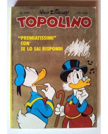 Topolino n.1568 *A* 15 dic 85 * Inserto Masters He-Man * Walt Disney/Mondadori