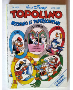 Topolino n.1705 * 31 lug 88 * con adesivi * Walt Disney - Mondadori