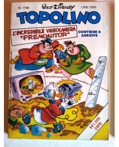 Topolino n.1708 * 21 ago 88 * con adesivi * Walt Disney - Mondadori