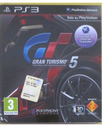 Videogioco Playstation 3 GRAN TURISMO 5 GT5 REAL DRIVING SIMULATOR ITA usato B24