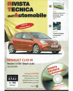 Rivista tecnica dell'automobile Renault Clio n. 180 anno 2007 ed. Autronica FF16