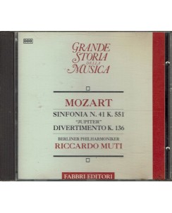 CD Grande storia musica Mozart sinfonia 41 divertimento ed. Fabbri usato B25
