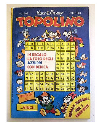 Topolino n.1592 * 1 giugno 1986 * Walt Disney - Mondadori