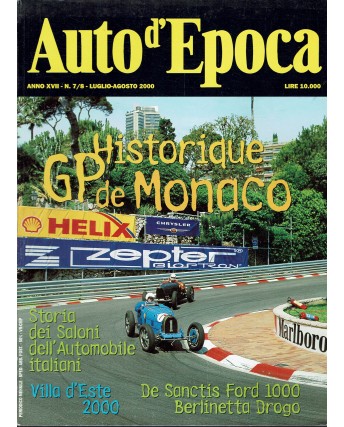 Auto d'epoca 7/8 ago. 2000 Historique GP de Monaco ed. Pegaso R03