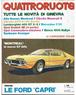 Quattroruote 171 mar. 1970 le Ford Capri Alfa Romeo Montreal ed. Domus FF05