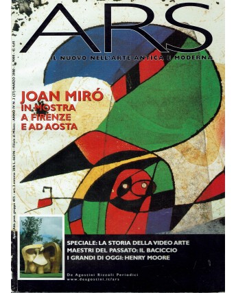 ARS  27 mar. 2000 il Bacuccio Henry Moore Joan Mirò ed. Rizzoli FF06