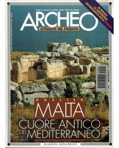 Archeo n. 122 anno '95 Malta cuore antico del Mediterraneo ed. De Agostini FF05